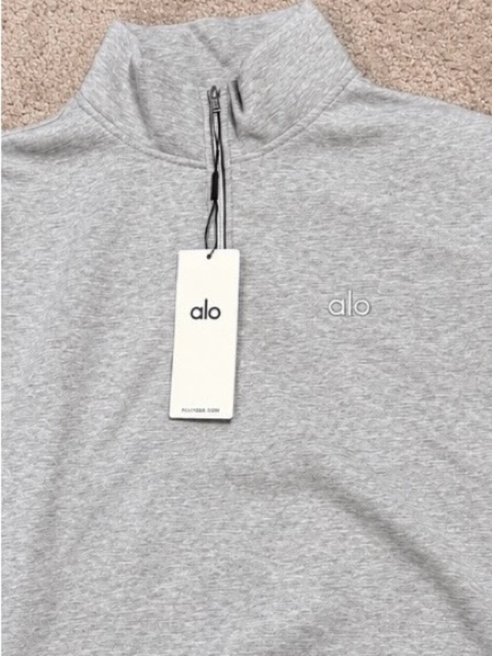 ALO Yoga Heather Gray Half-Zip Pullover - Picture 2 of 3